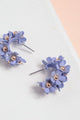 Lilac Floral Huggie Hoops - Earrings at Beyond Polish