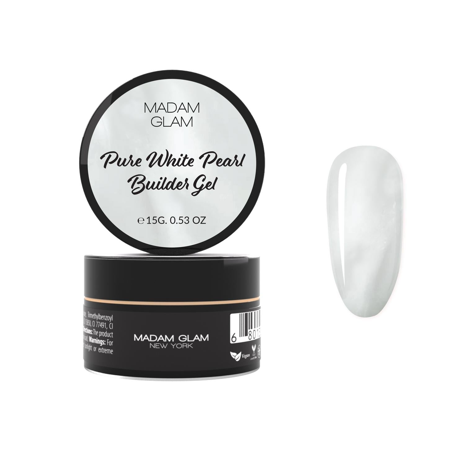 Madam Glam - Builder Gel - Pure White Pearl - Nail Extensions at Beyond Polish