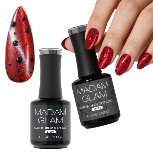 Madam Glam - Gel Polish - 3D Water Drop Black Set - 2pc - Gel Polish at Beyond Polish