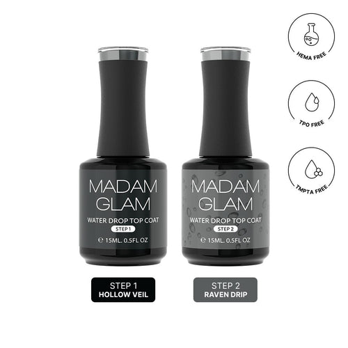 Madam Glam - Gel Polish - 3D Water Drop Black Set