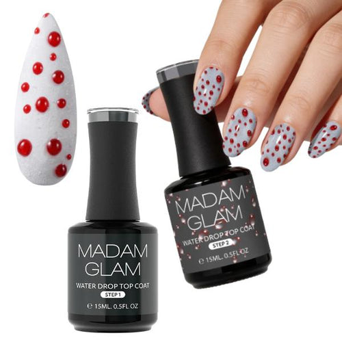 Madam Glam - Gel Polish - 3D Water Drop Red Set - 2pc