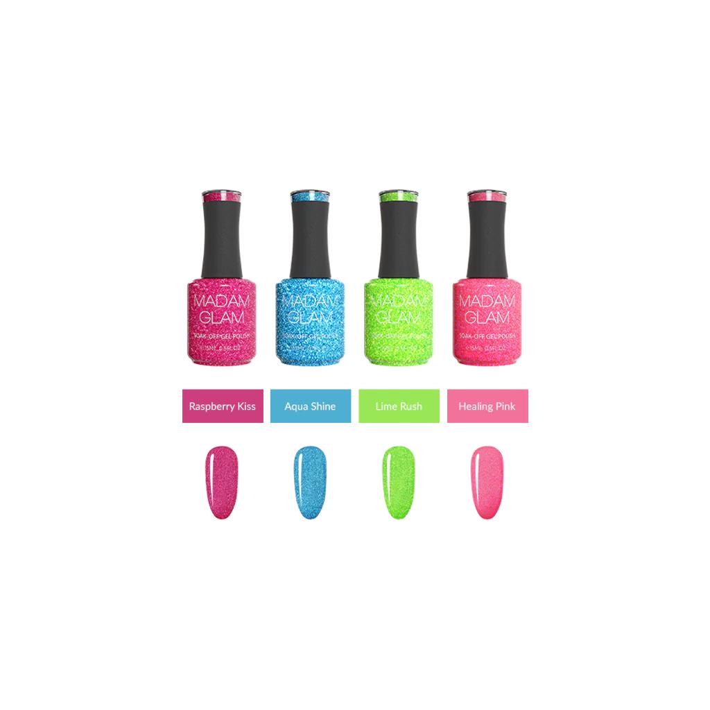 Madam Glam - Gel Polish - Neon Wave Glittery Bundle - Gel Polish at Beyond Polish