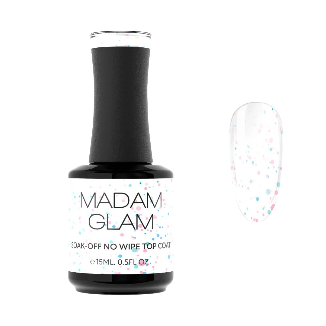 Madam Glam - Gel Polish - No Wipe Top Coat - Glam Sprinkles - Top & Base Coats at Beyond Polish