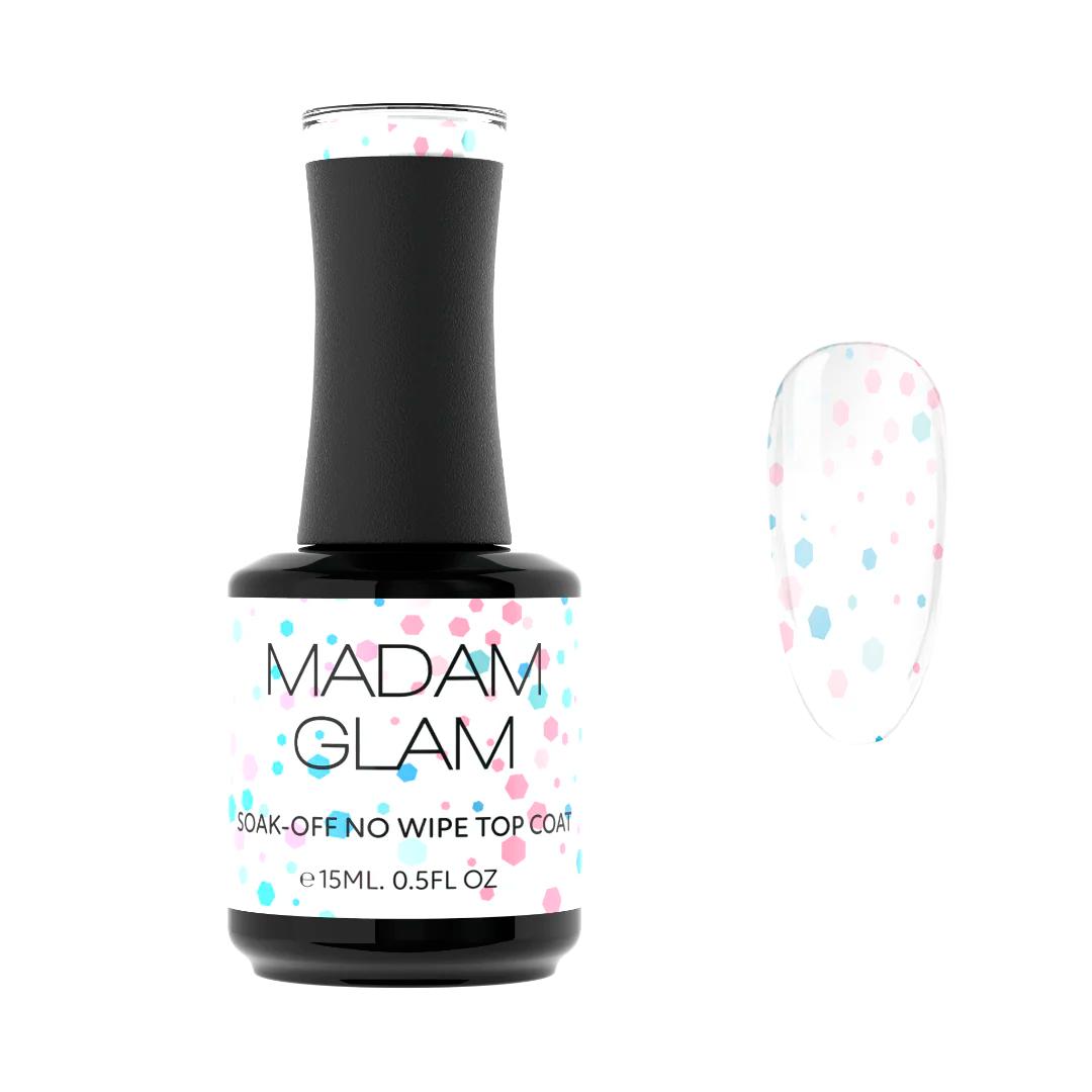 Madam Glam - Gel Polish - No Wipe Top Coat - Love Sprinkles - Top & Base Coats at Beyond Polish