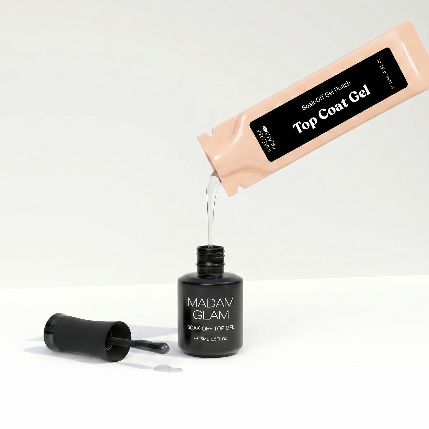 Madam Glam - Gel Polish - Top Coat Gel - Refill Sachet - Top & Base Coats at Beyond Polish