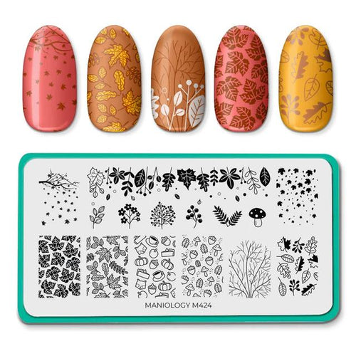 Maniology - Falling Leaves (M424) - Nail Stamping Plate