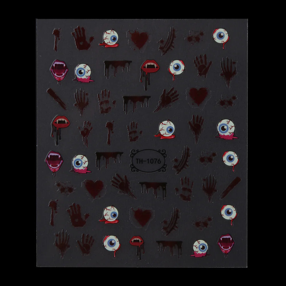 Maniology - Nail Art Stickers - Glow In The Dark - Bloody Eyeballs #TH1076 - Nail Art at Beyond Polish