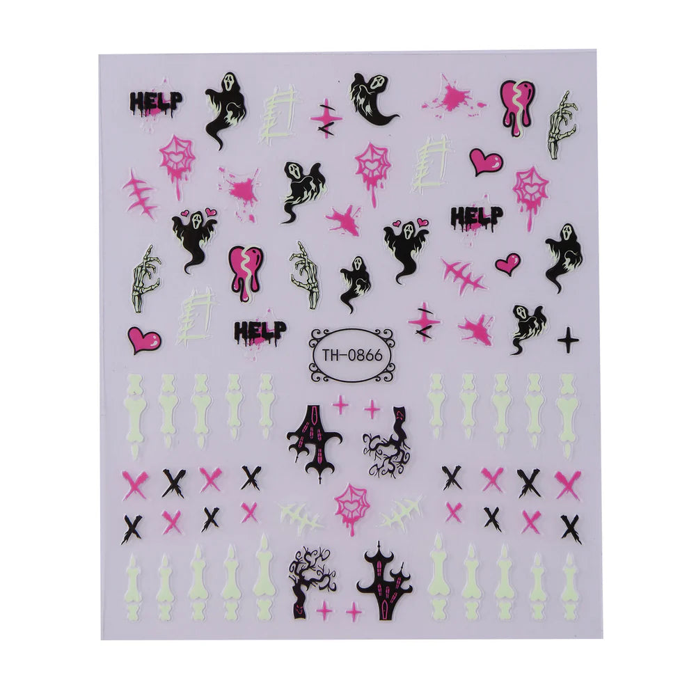 Maniology - Nail Art Stickers - Glow In The Dark - Pink Phalanges #TH0866 - Nail Art at Beyond Polish