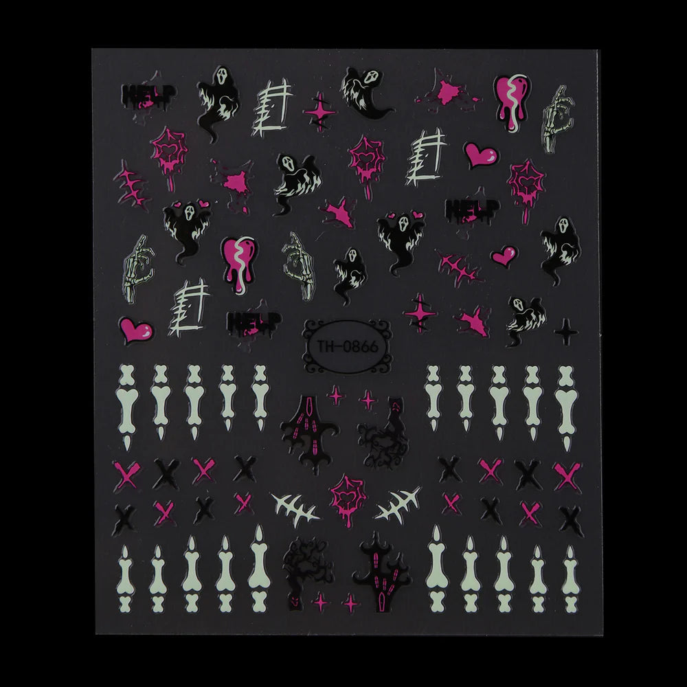 Maniology - Nail Art Stickers - Glow In The Dark - Pink Phalanges #TH0866 - Nail Art at Beyond Polish