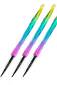 Maniology - Nail Tool - 3pc Detailing Brush Set w/ Rainbow Gradient Acrylic Handles - Manicure & Pedicure Tools at Beyond Polish