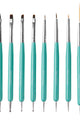 Maniology - Nail Tool - 8pc Dual Sided Nail Art Brush & Dotting Tool Set - Manicure & Pedicure Tools at Beyond Polish