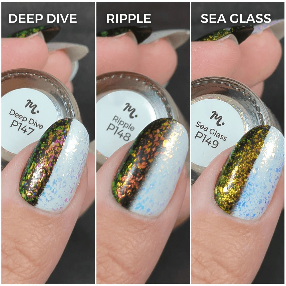Maniology - Ocean Crush: 3-Piece Flakie Iridescent Toppers Summer 2023 Nail Polish Set - Nail Lacquer at Beyond Polish