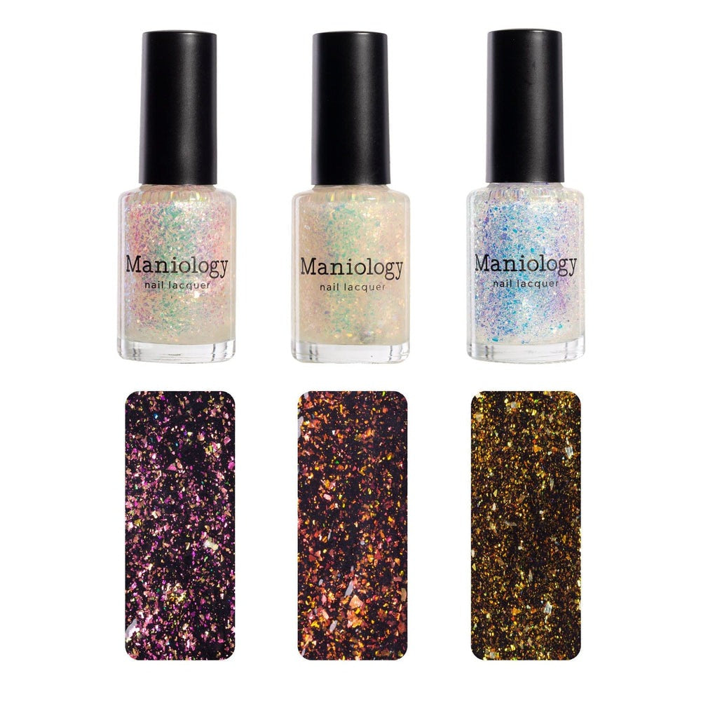 Maniology - Ocean Crush: 3-Piece Flakie Iridescent Toppers Summer 2023 Nail Polish Set - Nail Lacquer at Beyond Polish