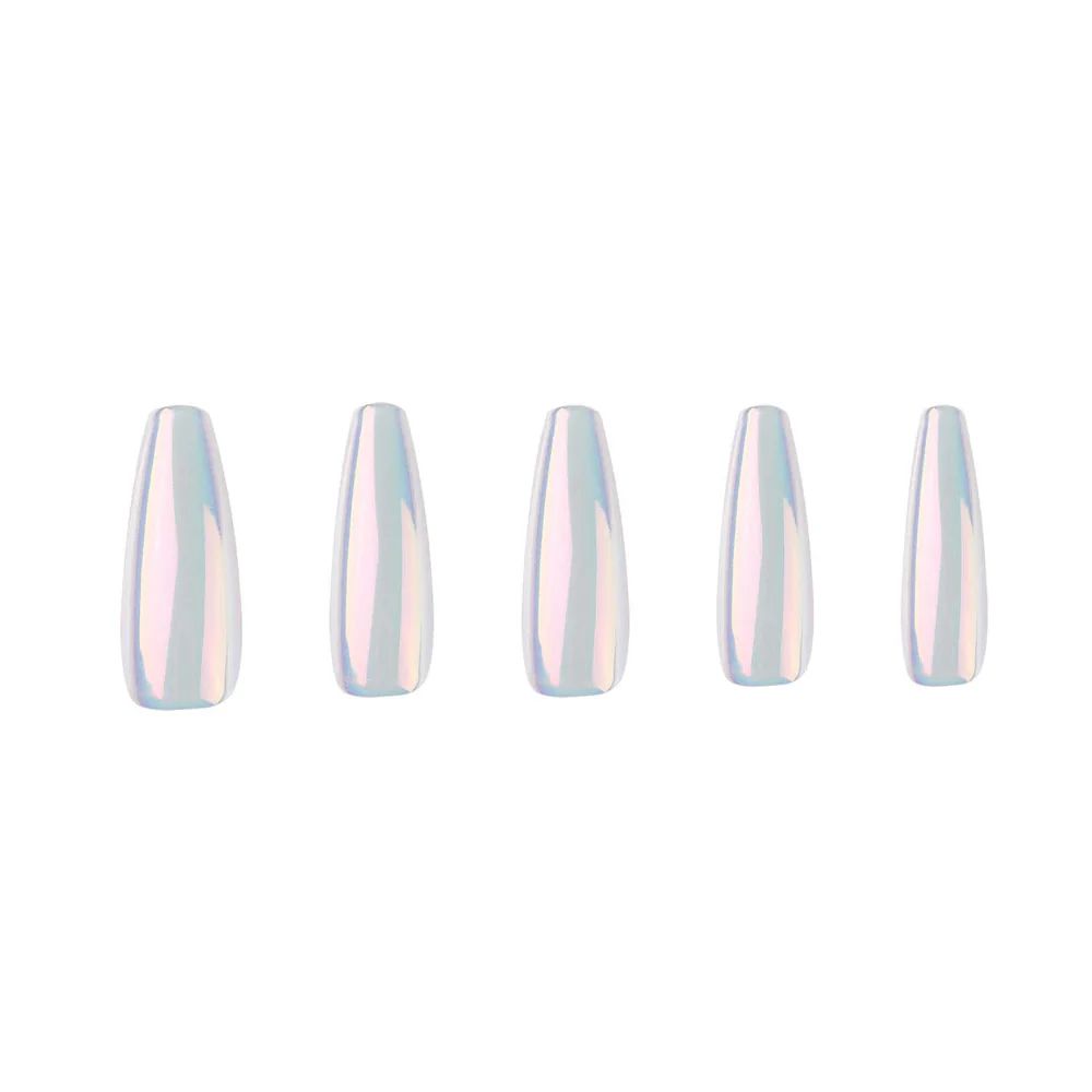 Maniology - Press On Nails - Iridescent Clear - Medium Coffin - Nail Extensions at Beyond Polish