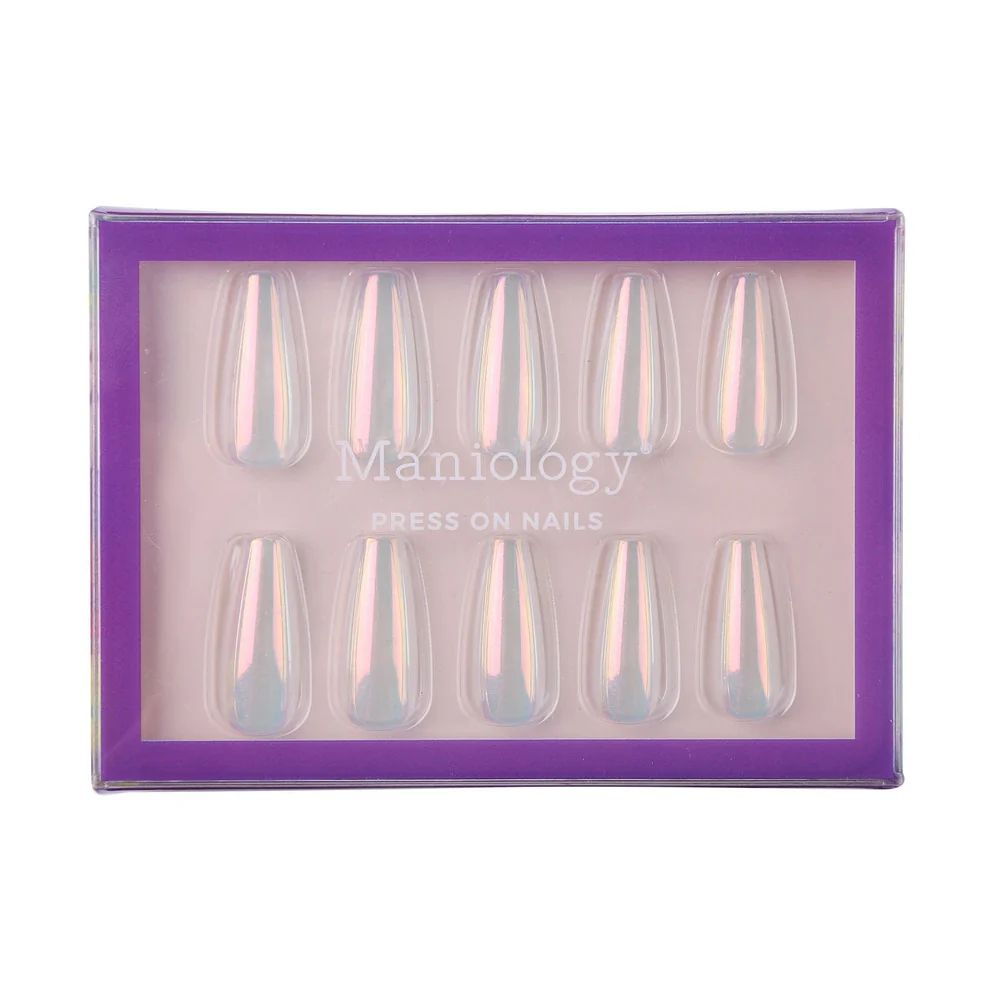 Maniology - Press On Nails - Iridescent Clear - Medium Coffin - Nail Extensions at Beyond Polish