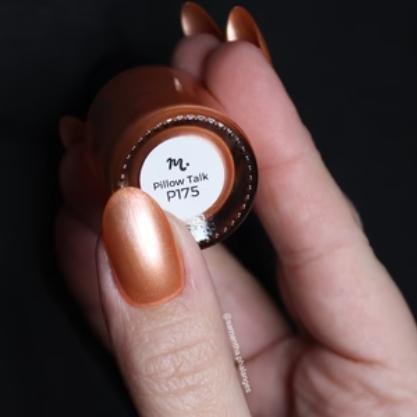 Maniology - Satin Slumber: Pillow Talk (P175) - Coral Smooth Metallic - Nail Lacquer at Beyond Polish