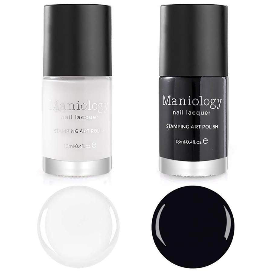 Maniology - Stamping Nail Polish - Black & White Duo - Nail Lacquer at Beyond Polish