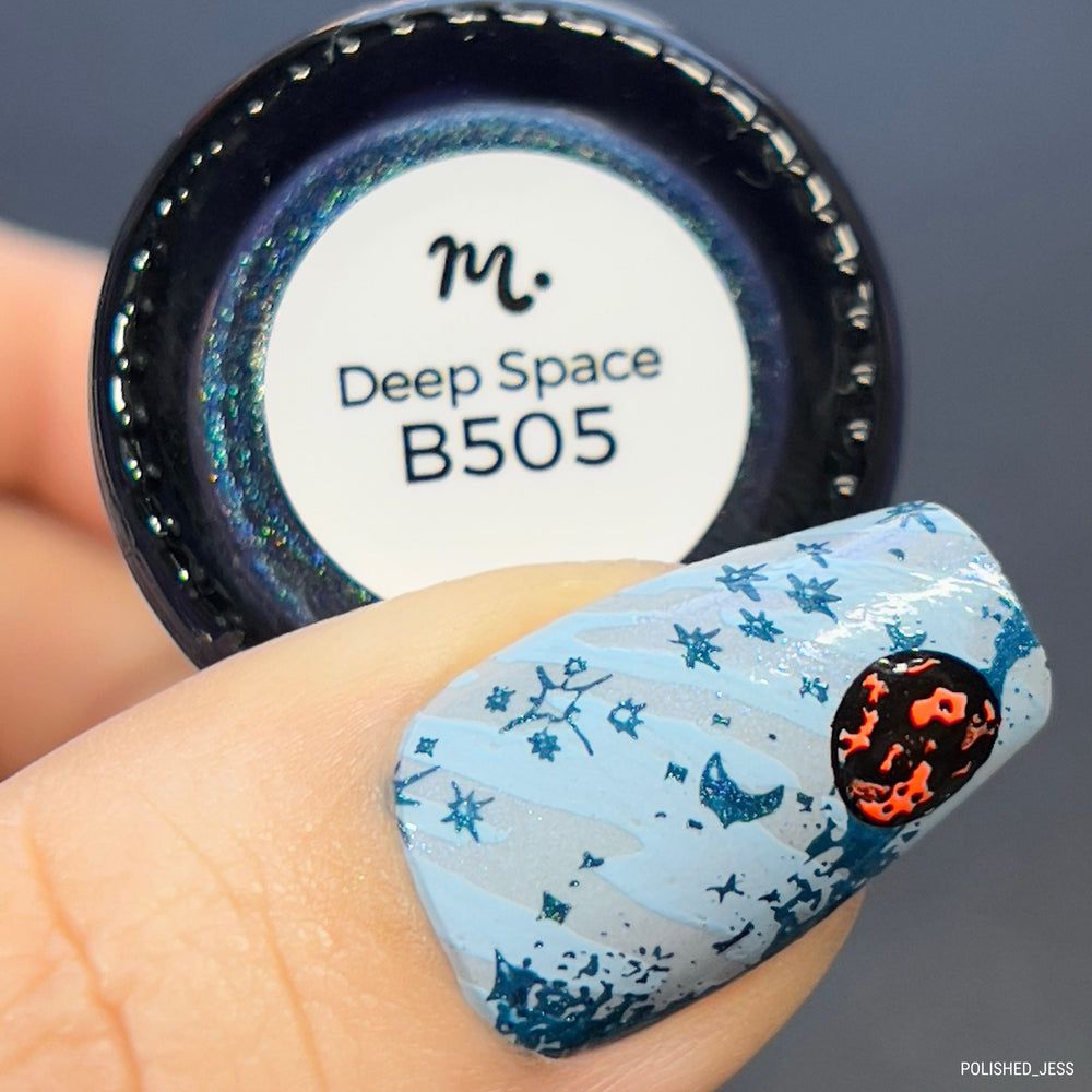 Maniology - Stamping Nail Polish - Deep Space #B505- Holographic Navy Blue - Nail Lacquer at Beyond Polish
