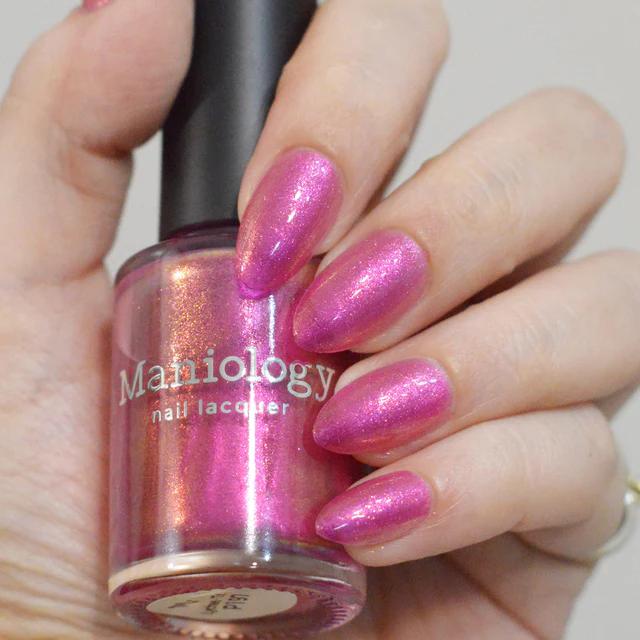 Maniology - Stamping Nail Polish - Happy Hour: Lychee-Tini (P197) Pink Duochrome Shimmer Polish - Nail Lacquer at Beyond Polish