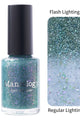 Maniology - Stamping Nail Polish - Morning Dew: First Light #P161 - Teal Flakies Jelly Nail Polish With Reflective Glitter - Nail Lacquer at Beyond Polish