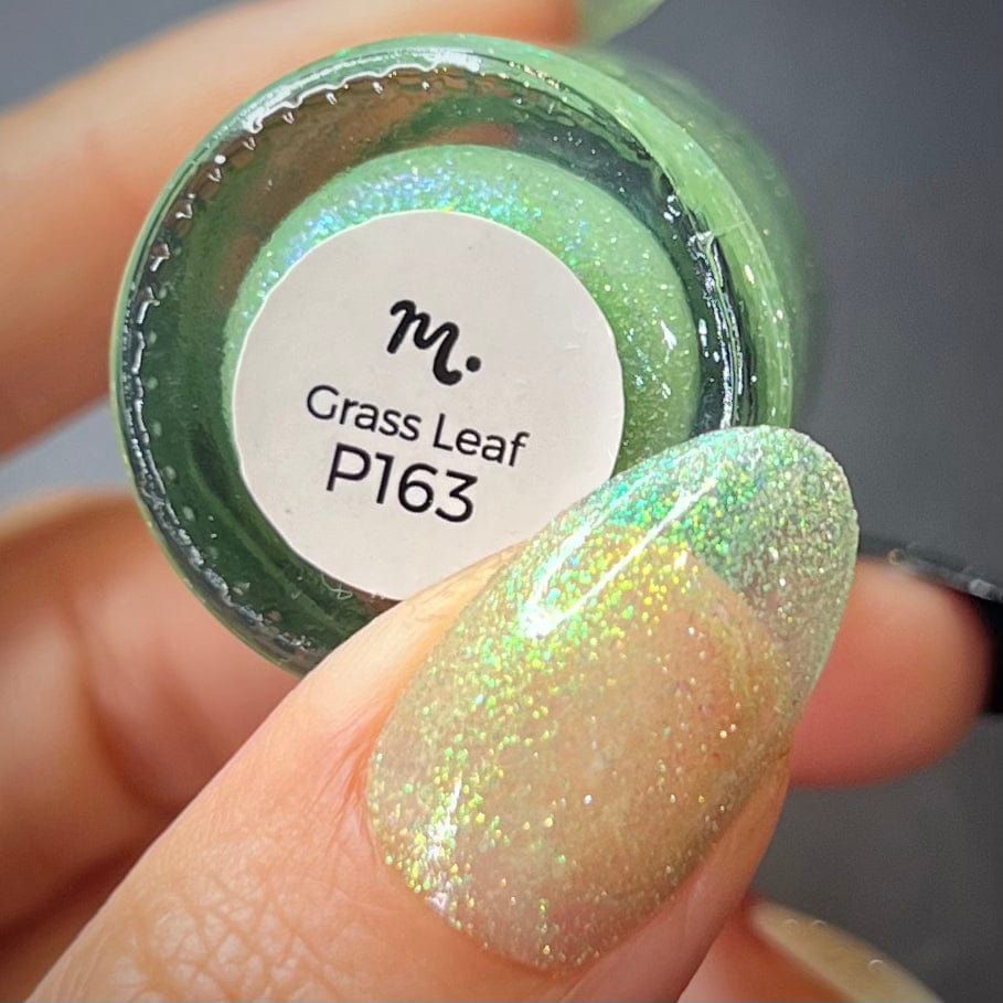 Maniology - Stamping Nail Polish - Morning Dew: Grass Leaf #P163 - Green Reflective Glitter Jelly Nail Polish - Nail Lacquer at Beyond Polish