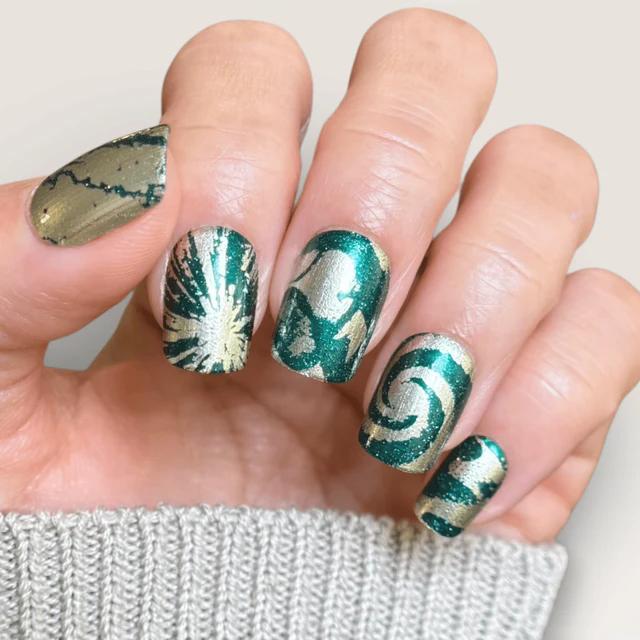 Maniology - Stamping Nail Polish - Night Sky (B579) - Dark Teal Holo Glitter - Nail Lacquer at Beyond Polish