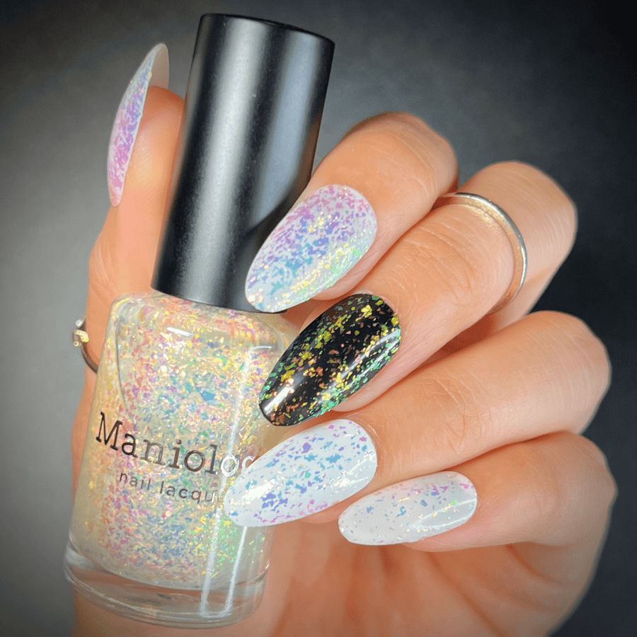Maniology - Stamping Nail Polish - Ocean Crush: Deep Dive - Iridescent Green/Pink Jelly Flakies - Nail Lacquer at Beyond Polish