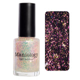 Maniology - Stamping Nail Polish - Ocean Crush: Deep Dive - Iridescent Green/Pink Jelly Flakies