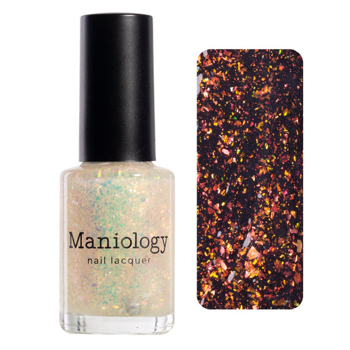 Maniology - Stamping Nail Polish - Ocean Crush: Ripple - Iridescent Orange/Gold Jelly Flakies