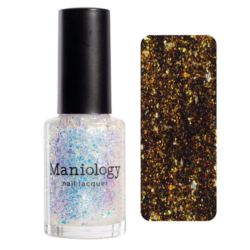 Maniology - Stamping Nail Polish - Ocean Crush: Sea Glass - Iridescent Gold/Silver Jelly Flakies
