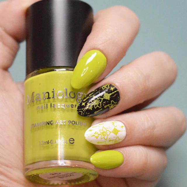 Maniology - Stamping Nail Polish - Sparkling Stems (B584) - Light Green Creme - Nail Lacquer at Beyond Polish