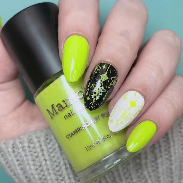 Maniology - Stamping Nail Polish - Sparkling Stems (B584) - Light Green Creme - Nail Lacquer at Beyond Polish