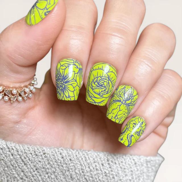 Maniology - Stamping Nail Polish - Sparkling Stems (B584) - Light Green Creme - Nail Lacquer at Beyond Polish