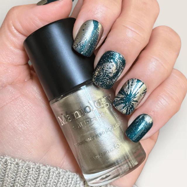 Maniology - Stamping Nail Polish - Stardust (B580) - Silvery Gold Metallic - Nail Lacquer at Beyond Polish