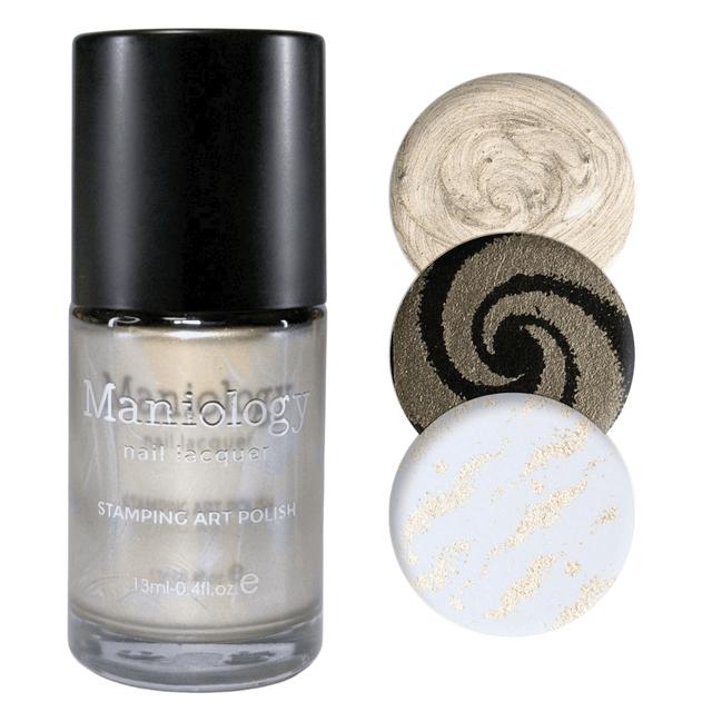 Maniology - Stamping Nail Polish - Stardust (B580) - Silvery Gold Metallic - Nail Lacquer at Beyond Polish