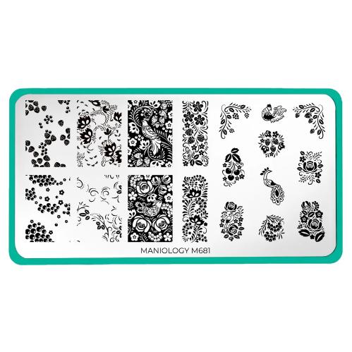 Maniology - Stamping Plate - Afternoon Tea - M681 - Manicure & Pedicure Tools at Beyond Polish