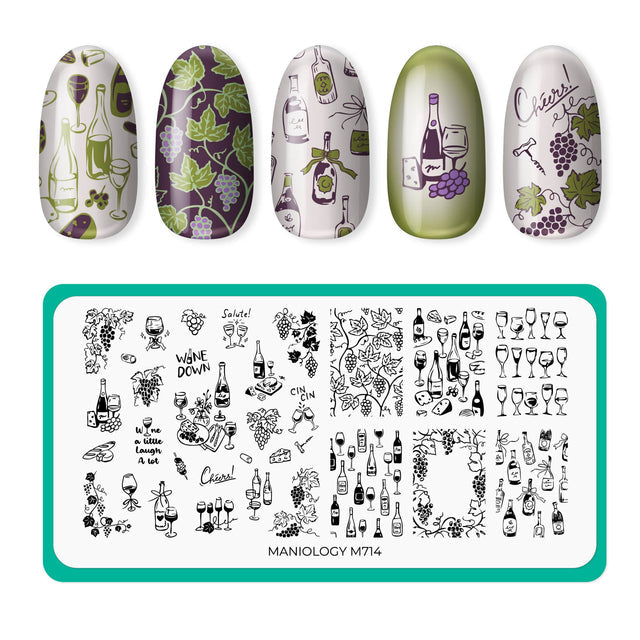 Maniology - Stamping Plate - Alla Salute (M714) - Nail Art at Beyond Polish