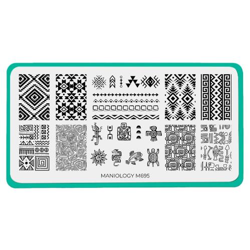 Maniology - Stamping Plate - Ancient Geometry #M695 - Nail Art at Beyond Polish