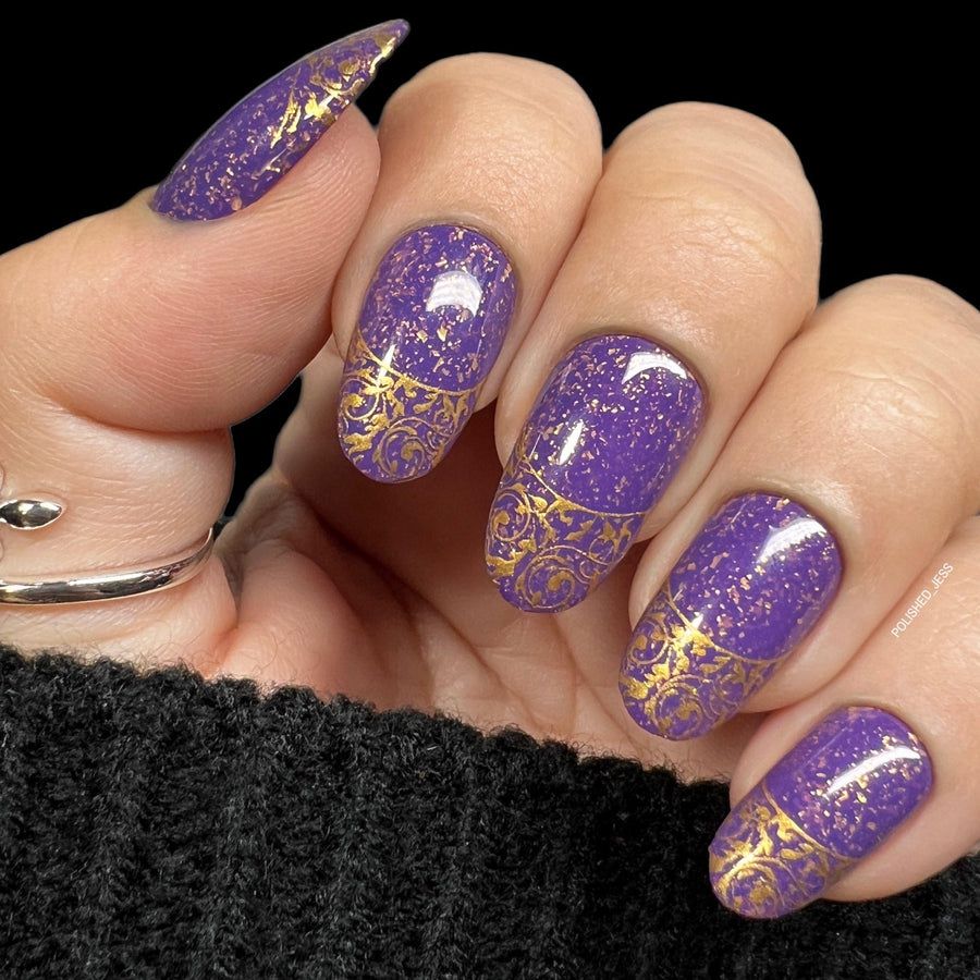 Maniology - Stamping Plate - Antique Swirl French (M397) - Nail Art at Beyond Polish
