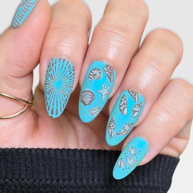 Maniology - Stamping Plate - Beachcomber (M706) - Nail Art at Beyond Polish