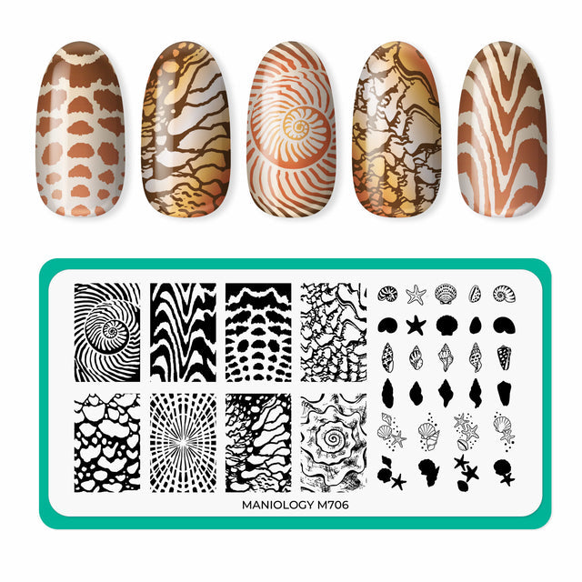 Maniology - Stamping Plate - Beachcomber (M706) - Nail Art at Beyond Polish
