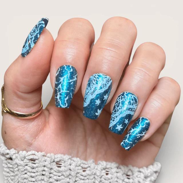 Maniology - Stamping Plate - Blue Coastlines (M704) - Nail Art at Beyond Polish
