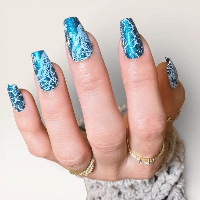 Maniology - Stamping Plate - Blue Coastlines (M704) - Nail Art at Beyond Polish