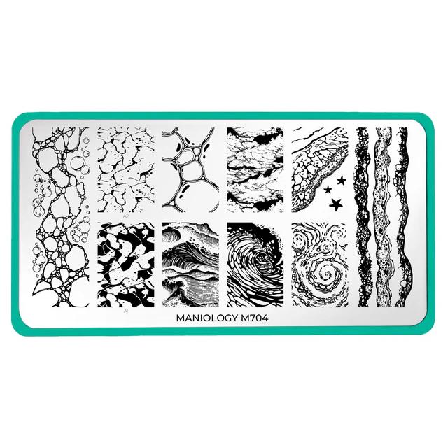 Maniology - Stamping Plate - Blue Coastlines (M704) - Nail Art at Beyond Polish