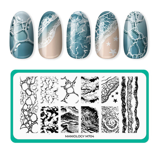 Maniology - Stamping Plate - Blue Coastlines (M704)