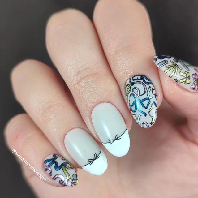 Maniology - Stamping Plate - Bows & Ribbons #M453 - Nail Art at Beyond Polish