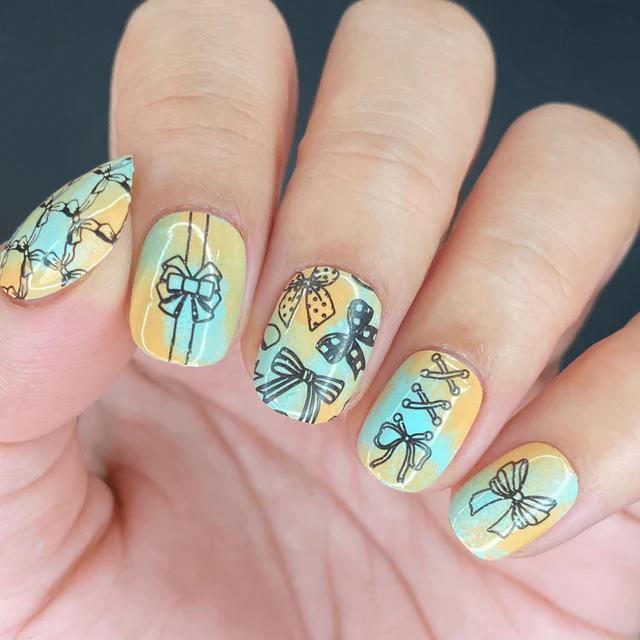 Maniology - Stamping Plate - Bows & Ribbons #M453 - Nail Art at Beyond Polish