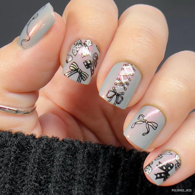 Maniology - Stamping Plate - Bows & Ribbons #M453 - Nail Art at Beyond Polish