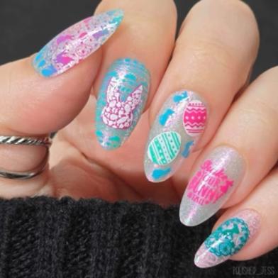 Maniology - Stamping Plate - Bunny Bliss (M562) - Nail Art at Beyond Polish