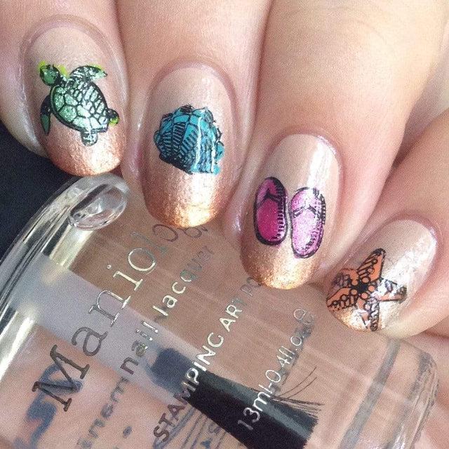 Maniology - Stamping Plate - CYO Design Contest 2019: Sun & Sand #M104 - Nail Art at Beyond Polish